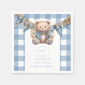 Het moderne Denim Teddy Bear Baby shower Servet (Voorkant)