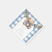 Het moderne Denim Teddy Bear Baby shower Servet (Hoek)