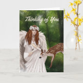 Het moderne denken aan jou Kaart met Angel (Gele Bloem)