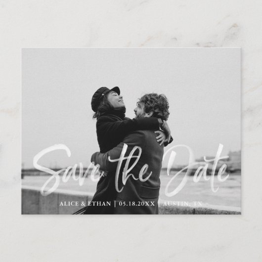 Het moderne die Borstel van de HandschriftWit spar Aankondigingskaart (Voorkant)