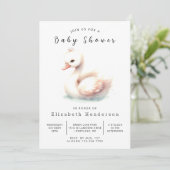 Het moderne digitale zwaan Baby shower Kaart (Staand voorkant)