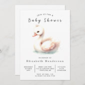Het moderne digitale zwaan Baby shower Kaart (Voorkant / Achterkant)