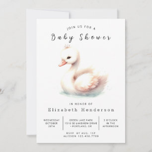 Het moderne digitale zwaan Baby shower Kaart