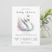 Het moderne digitale zwaan Baby shower Kaart (Staand voorkant)