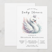 Het moderne digitale zwaan Baby shower Kaart (Voorkant / Achterkant)