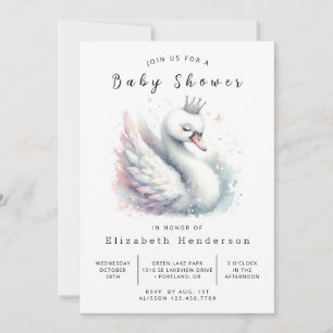 Het moderne digitale zwaan Baby shower Kaart