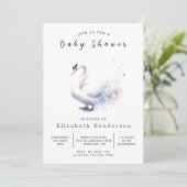 Het moderne digitale zwaan Baby shower Kaart (Staand voorkant)