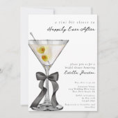 Het moderne Dirty Martini Cocktail Vrijgezellenfee Kaart (Voorkant)