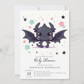 Het moderne Dragon Baby shower Kaart (Voorkant)