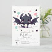 Het moderne Dragon Baby shower Kaart (Staand voorkant)