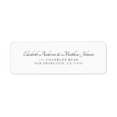 Het moderne Eenvoudige Adres van de Terugkeer van  Etiket (Voorkant)