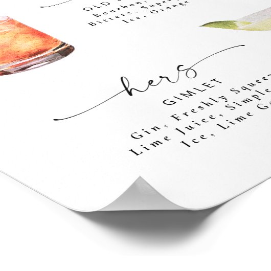 Het moderne Elegant Poster van de Handtekening van (Hoek)