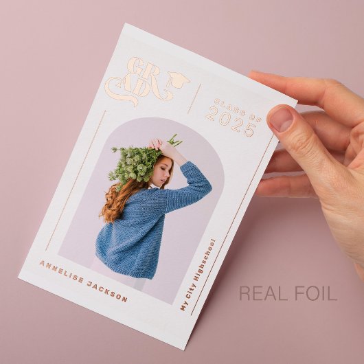 Het moderne elegante fotojaar van de typografie af folie uitnodiging