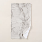 Het Moderne Elegante Witte & Bruine Marmer Faux Bad Handdoek (Handdoek)