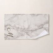 Het Moderne Elegante Witte & Bruine Marmer Faux Bad Handdoek (Handdoek)