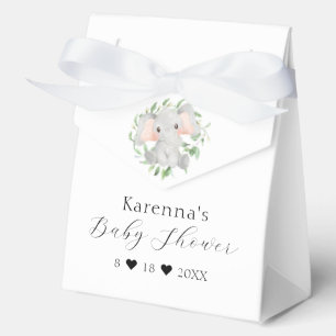 Het moderne Elephant Greenery Baby shower Bedankdoosjes