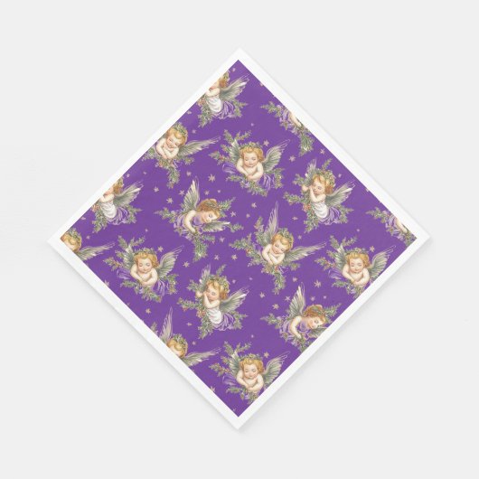 Het moderne engelenpatroon is paars servet (Hoek)