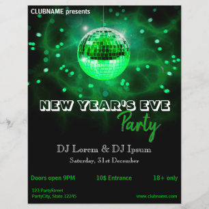 Het moderne 'Eve Green Disco Ball Party Flyer' in  Flyer