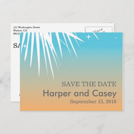 Het moderne feest Save the Date Briefkaart (Voorkant / Achterkant)