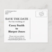 Het moderne feest Save the Date Briefkaart (Achterkant)