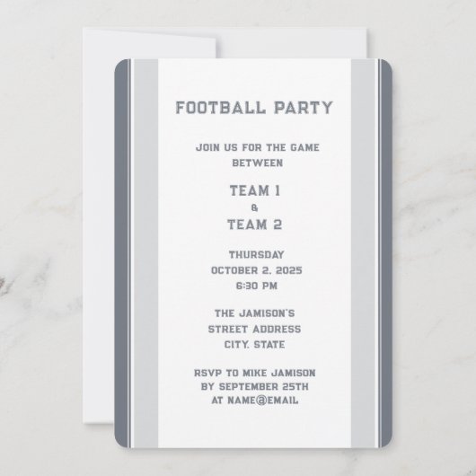 Het moderne Football Kaart (Achterkant)