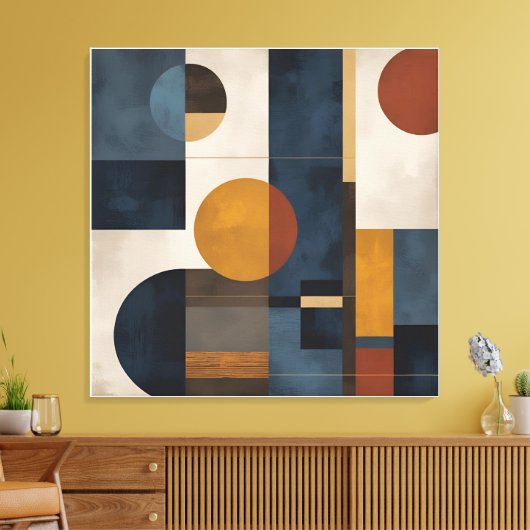 Het moderne geometrische Abstracte canvas - Mid-Ce (Insitu (Woonkamer))