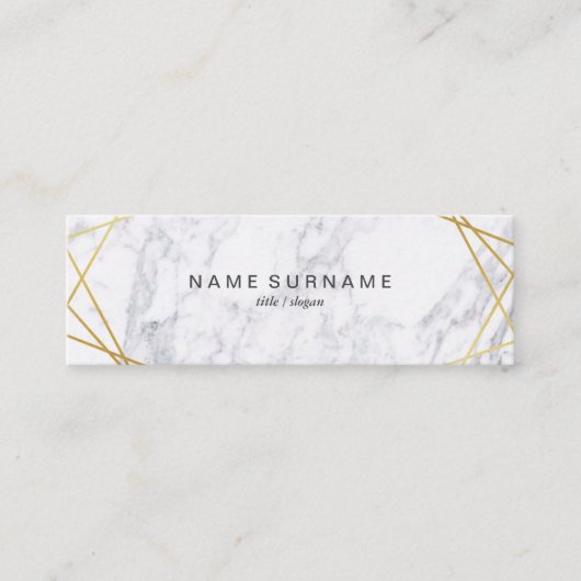 Het moderne Geometrische Gouden MiniVisitekaartje Mini Visitekaartje (Voorkant)