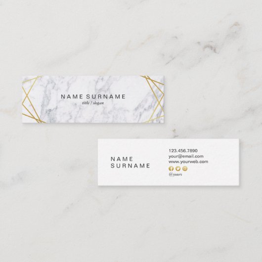 Het moderne Geometrische Gouden MiniVisitekaartje Mini Visitekaartje (Voorkant / Achterkant)
