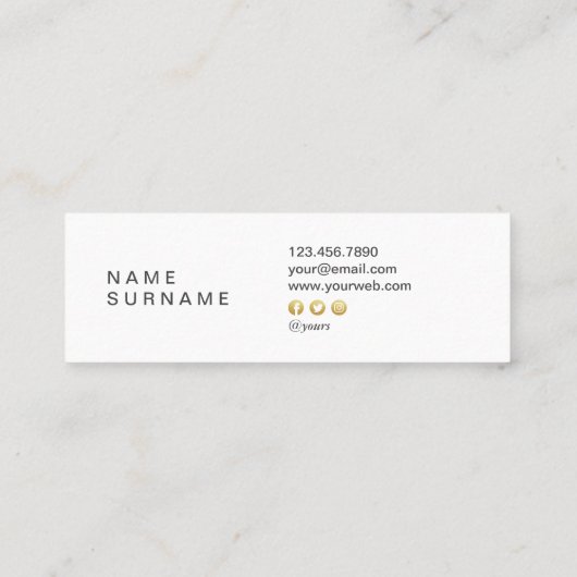 Het moderne Geometrische Gouden MiniVisitekaartje Mini Visitekaartje (Achterkant)