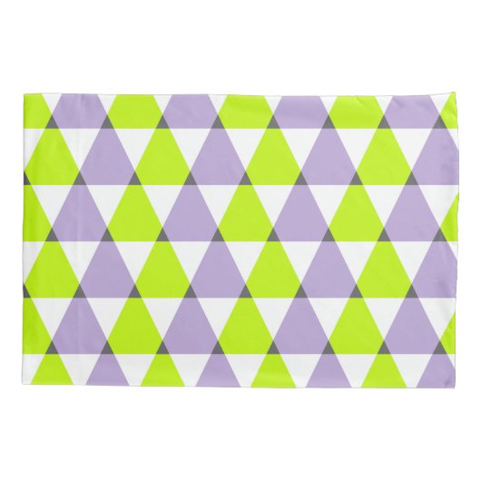 Het moderne Geometrische Paarse Groene Patroon van Kussensloop (Achterkant)