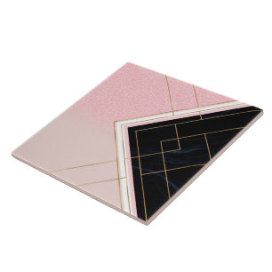 Het moderne Geometrische Roze Gouden Ontwerp van Tegeltje