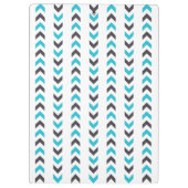 Het moderne Geometrische Witte & Blauwe Patroon Klembord (Achterkant)