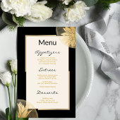 Het moderne Gold Succulents Wedding Menu op Black