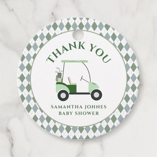 Het moderne golf Baby shower Bedankjes Labels (Voorkant)