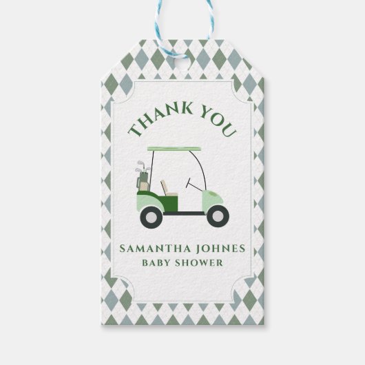 Het moderne golf Baby shower Cadeaulabel (Voorkant)