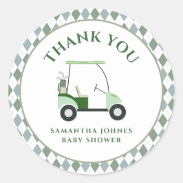 Het moderne golf Baby shower Ronde Sticker