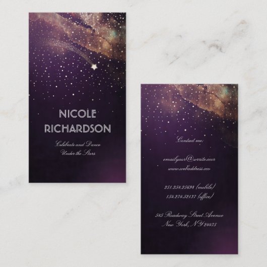 Het Moderne Goud en de Pruim van de Sterrennacht Visitekaartje (Voorkant / Achterkant)