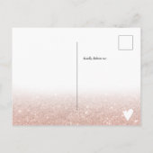 Het moderne gouden glittermanuscript van het roos  briefkaart (Achterkant)