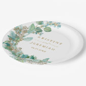 Het moderne gouden script Eucalyptus Waterverf bru Papieren Bordje (Gekanteld)