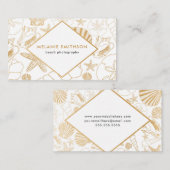 Het moderne Gouden strand van Shell themed Visitekaartje (Voorkant / Achterkant)