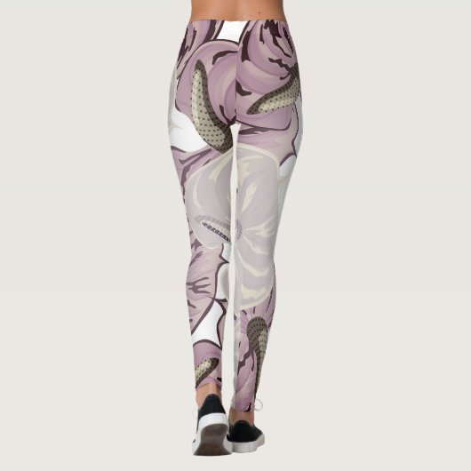 Het moderne griezelpatroon van de waterverf in Cut Leggings (Achterkant)