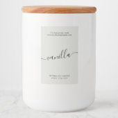 Het moderne grijze etiket van de manuscriptkaars (Voorkant)