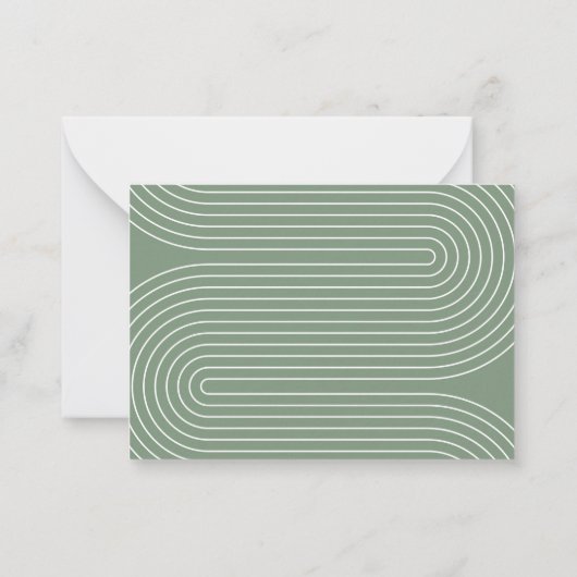 Het moderne groene baby shower van de manuscriptpa notitiekaartje (Achterkant)