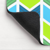 Het moderne Groene en Blauwe Geometrische Patroon Muismat (Hoek)