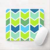 Het moderne Groene en Blauwe Geometrische Patroon Muismat (Met muis)