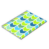 Het moderne Groene en Blauwe Geometrische Patroon Notitieboek (Linkerzijde)