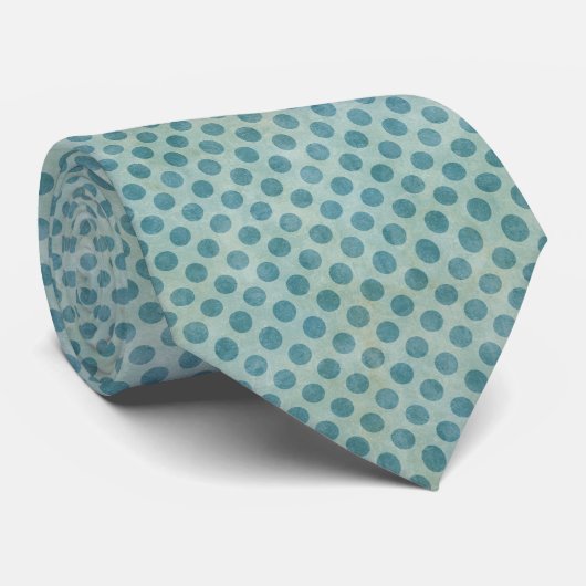 Het moderne groene en Blauwgroen Polka Dot Pattern Stropdas (Opgerold)