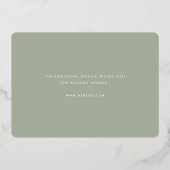 Het moderne Groene Manuscript van de Fotopagina sp Folie Uitnodiging (Achterkant)