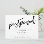 Het moderne handschrift bruiloft is uitgesteld Kaa Kaart (Staand voorkant)