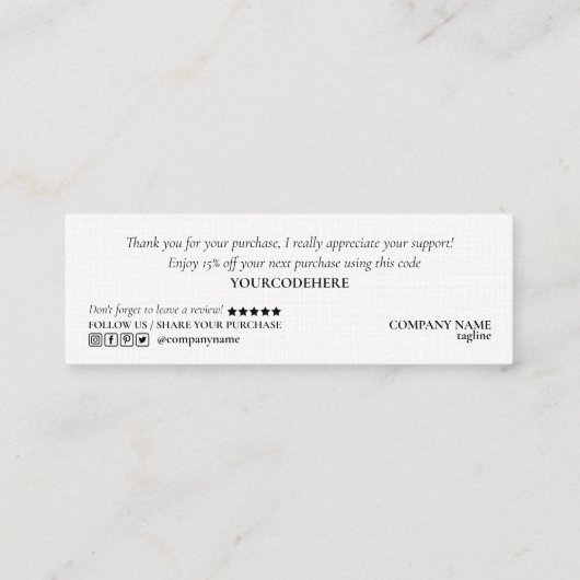 het moderne hart van de manuscriptholograaf bedank mini visitekaartje (Achterkant)